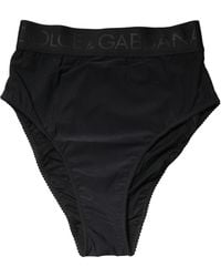Dolce & Gabbana - Black Logo Waistband High Brief Underwear - Lyst