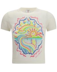 CASABLANCA - Cotton Blend T-Shirt - Lyst