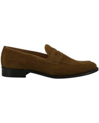 Saxone Of Scotland - Tabacco Brown Suede Leather Mens Loafers Shoes - Lyst