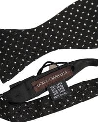 Dolce & Gabbana - Black White Polka Dot Adjustable Neck Papillon Bow Tie - Lyst