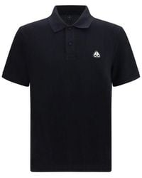 Moose Knuckles - Black Cotton Polo Shirt - Lyst