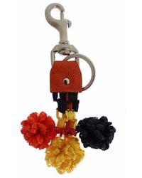 Dolce & Gabbana - Raffia Leather Clasp Finder Keyring Keychain - Lyst