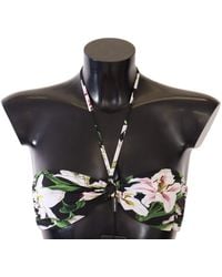 Dolce & Gabbana - Exquisite Floral Print Bikini Top - Lyst