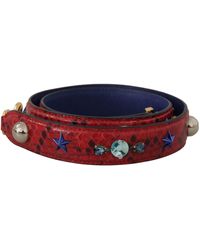 Dolce & Gabbana - Exotic Leather Crystals Shoulder Strap - Lyst