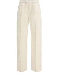 Fabiana Filippi - Beige Cotton Casual Pants - Lyst