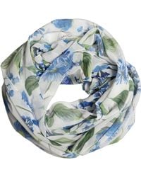 Dolce & Gabbana - White Blue Floral Square Foulard Scarf - Lyst