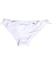 Dolce & Gabbana - Nylon Dg Logo Plaque Bikini Bottom Swimwear - Lyst