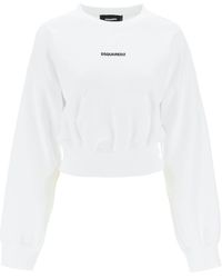 DSquared² - Cropped Sweatshirt With Logo - Lyst
