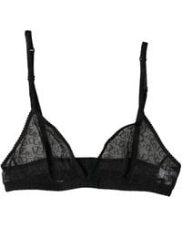 Dolce & Gabbana - Logo Mania Sheer Soft Cup Bra Underwear Elastane Nylon Clothing - Lyst