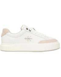 Calvin Klein - White Leather Low Top Sneakers - Lyst