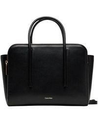 Calvin Klein - Black Leather Handbag - Lyst