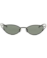 McQueen - Black Metal Sunglasses - Lyst