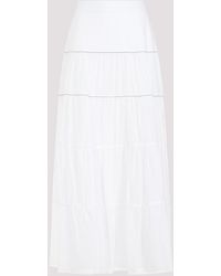 Peserico - White Cotton Monile Voile Skirt - Lyst