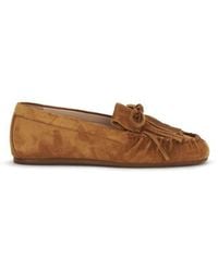 Stuart Weitzman - Brown Calf Leather Bos Taurus Slip - Lyst