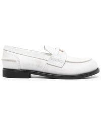 Miu Miu - Logo-Plaque Leather Loafers - Lyst