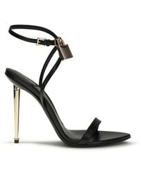 Tom Ford - Black Goatskin Stiletto Heel Sandals - Lyst