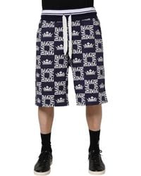Dolce & Gabbana - Blue Dg Logo Print Chino Men Bermuda Shorts - Lyst