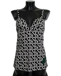 Dolce & Gabbana - Black Dg Mania Print Sleeveless Swimwear - Lyst