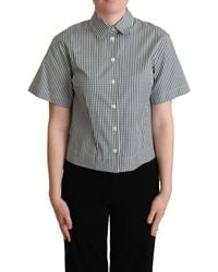 Dolce & Gabbana - Elegant Checkered Cotton Polo Top - Lyst