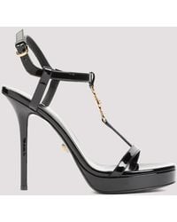 Versace - Black Patent Leather Medusa `95 Sandals - Lyst