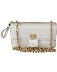 Dolce & Gabbana Padlock Phone Purse Sicily Leather Bag - White
