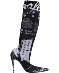 Dolce & Gabbana - Printed Sock Boots High Heel Style - Lyst
