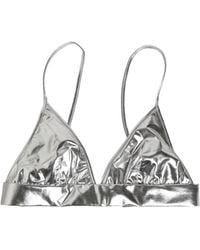 Dolce & Gabbana - Metallic Sleeveless Bustier Cropped Top Nylon Elastane - Lyst