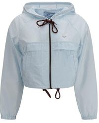 Prada - Blue Recycled Polyamide Shell Jacket - Lyst