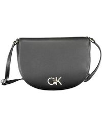 Calvin Klein - Black Polyurethane Shoulder Bag - Lyst