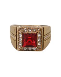 Dolce & Gabbana - Gold Plated 925 Silver Red Crystal Ring - Lyst