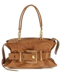 Balmain - Brown Calf Leather Bos Taurus Handbag - Lyst