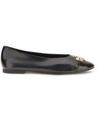 Tory Burch - Black Calf Leather Bos Taurus Ballet Flats - Lyst