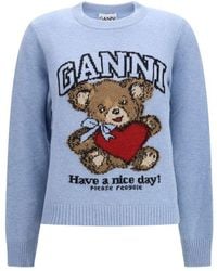 Ganni - Wool Oves Aries Sweatshirt - Lyst