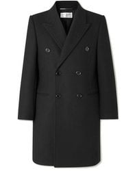 Saint Laurent - Double-Breasted Wool Coat - Lyst