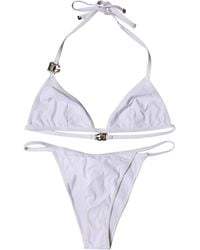 Dolce & Gabbana - White Logo Swimsuit 2 Piece Top Bottom Swimwear - Lyst