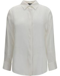 Ella - White Silk Dress Shirt - Lyst