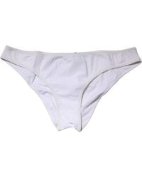 Dolce & Gabbana - White Nylon Stretch Mid Waist Brief Panty Underwear - Lyst