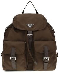 Prada - Brown Recycled Polyamide Backpack - Lyst