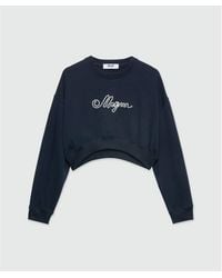 MSGM - Blue Cotton Sweatshirt - Lyst