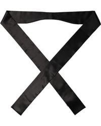Dolce & Gabbana - Men Black Satin Silk Skinny Neck Shawl Scarf - Lyst