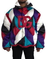 Dolce & Gabbana - Logo Windbreaker Puffer Jacket - Lyst