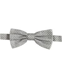 Dolce & Gabbana - Men Black Gray Polka Dot Adjustable Neck Papillon Bow Tie - Lyst