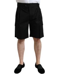 Dolce & Gabbana - Cotton Stretch Cargo Bermuda Shorts - Lyst