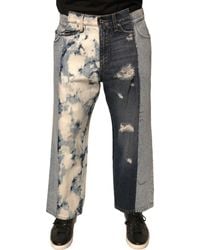 Dolce & Gabbana - Patchwork Jeans Tiedye Ripped - Lyst