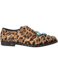 Dolce & Gabbana - Leopard Hair Crystal Dress Broque Shoes - Lyst