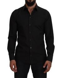 Dolce & Gabbana - Cotton Collared Long Sleeve Shirt - Lyst