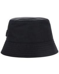 Prada - Black Polyamide Bucket Hat - Lyst