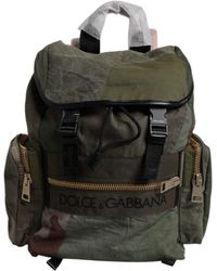 Dolce & Gabbana - Military Green Patchwork School Backpack Bag - Lyst