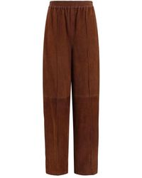 Fabiana Filippi - Brown Leather Casual Pants - Lyst