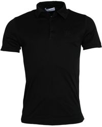 Dolce & Gabbana - Black Logo Collared Short Sleeves Polo T - Lyst